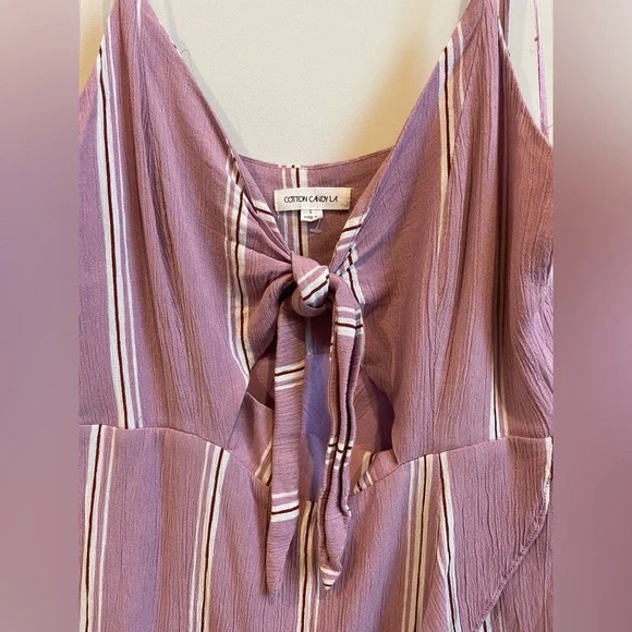 Cotton Candy LA Pink Striped Keyhole Front Mini Dress - Picture 8 of 8